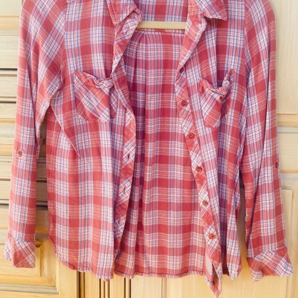 Joie Plaid Pink Button Down Shirt in Perfect Condition